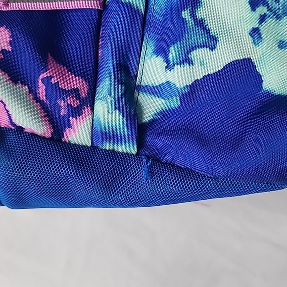 Lands End Tie Dye Blue Pink Aqua Backpack Girls Boys School Travel - Picture 4 of 16